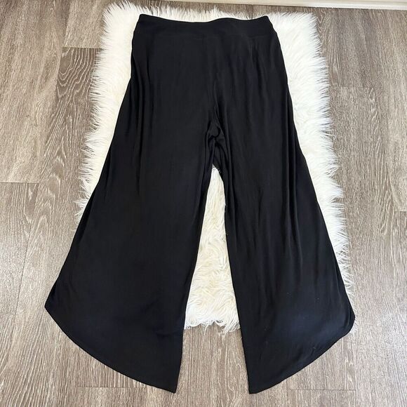 Eileen Fisher Womens Silk Stretch Pants Skirt Wrap Size Medium Black Stretchy - Picture 2 of 5